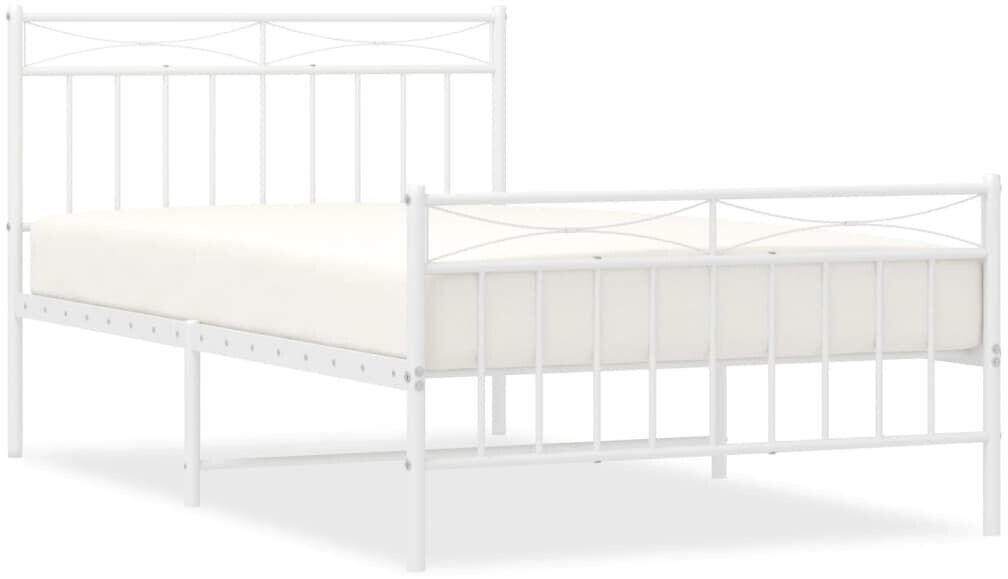 vidaXL Bed frame with head and footboard metal 100x200cm (373753)