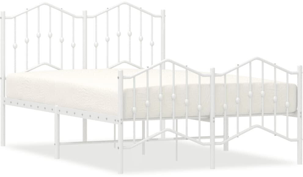 vidaXL Bed frame with head and footboard metal 120x190cm (373853)