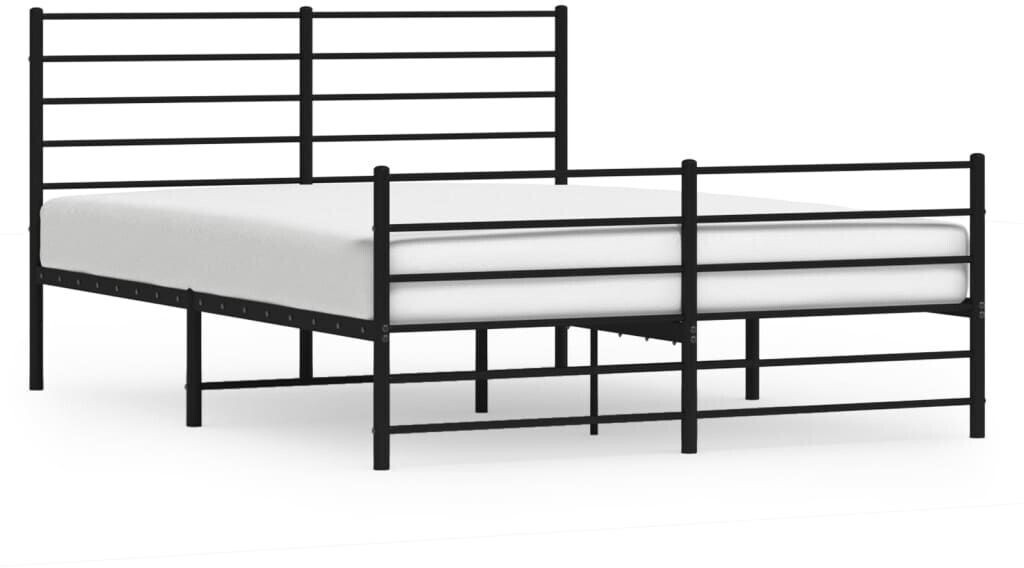 vidaXL Bed frame with head and footboard metal 135x190cm (352336)