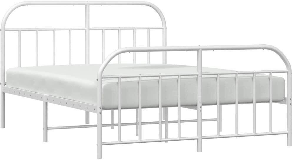 vidaXL Bed frame with head and footboard metal 135x190cm (353701)