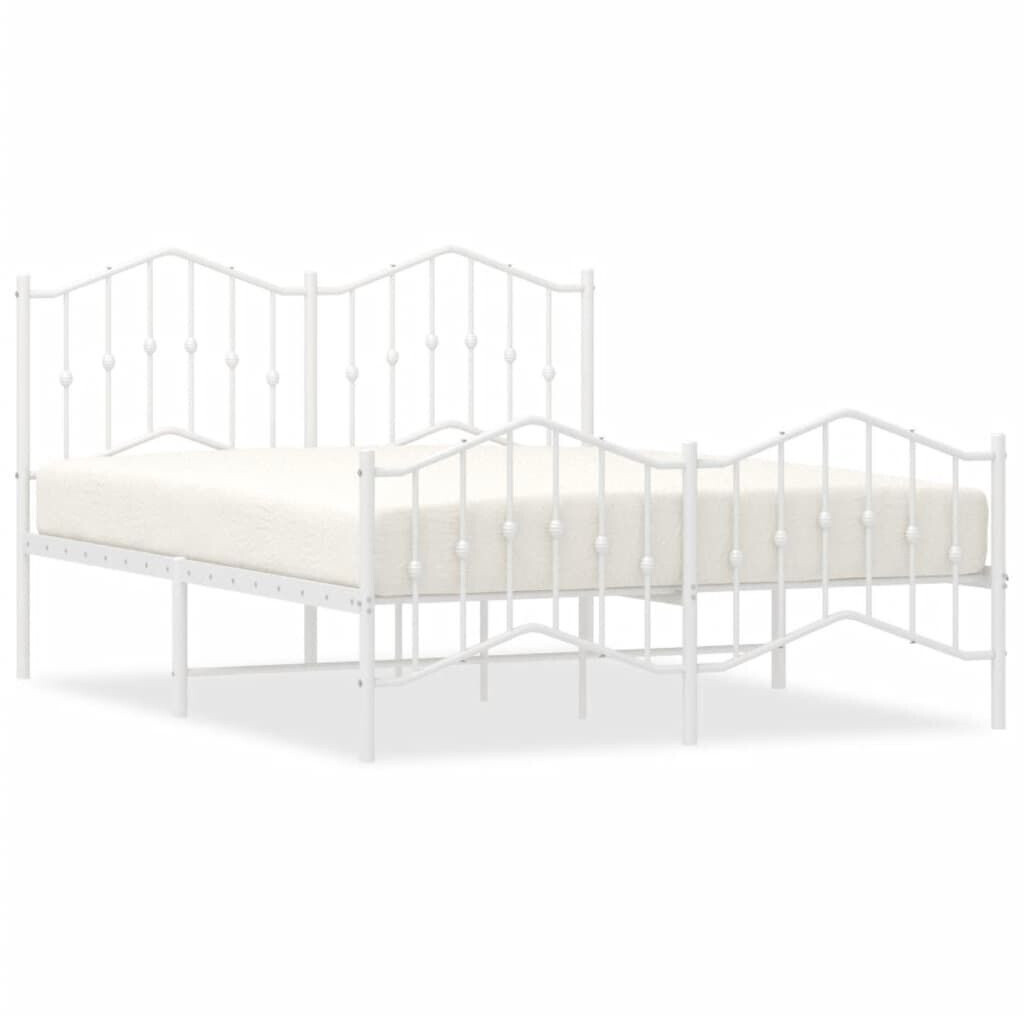 vidaXL Bed frame with head and footboard metal 135x190cm (373855)