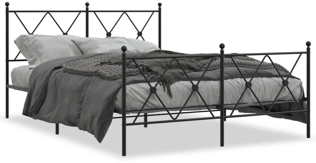 vidaXL Bed frame with head and footboard metal 137x190cm (376519)