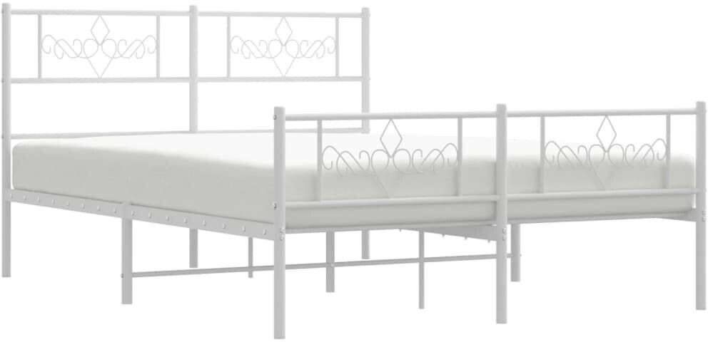 vidaXL Bed frame with head and footboard metal 140x190cm (355334)