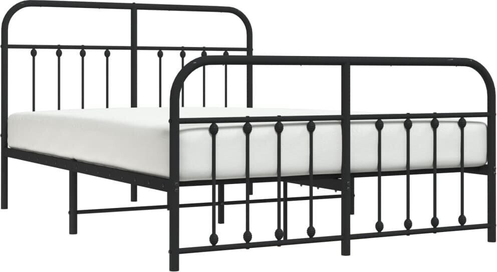 vidaXL Bed frame with head and footboard metal 140x200cm (352597)