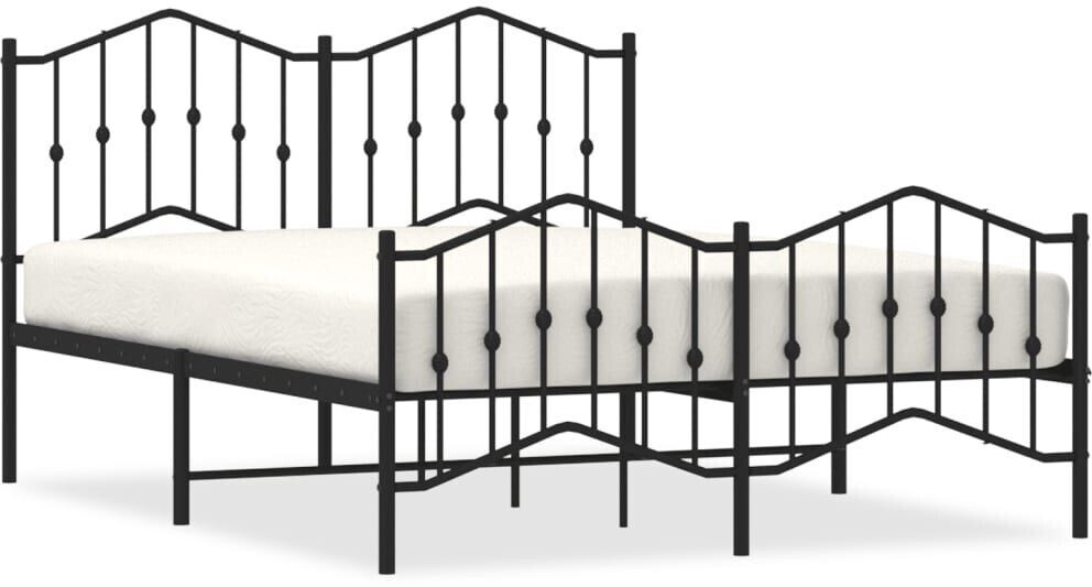 vidaXL Bed frame with head and footboard metal 140x200cm (373808)