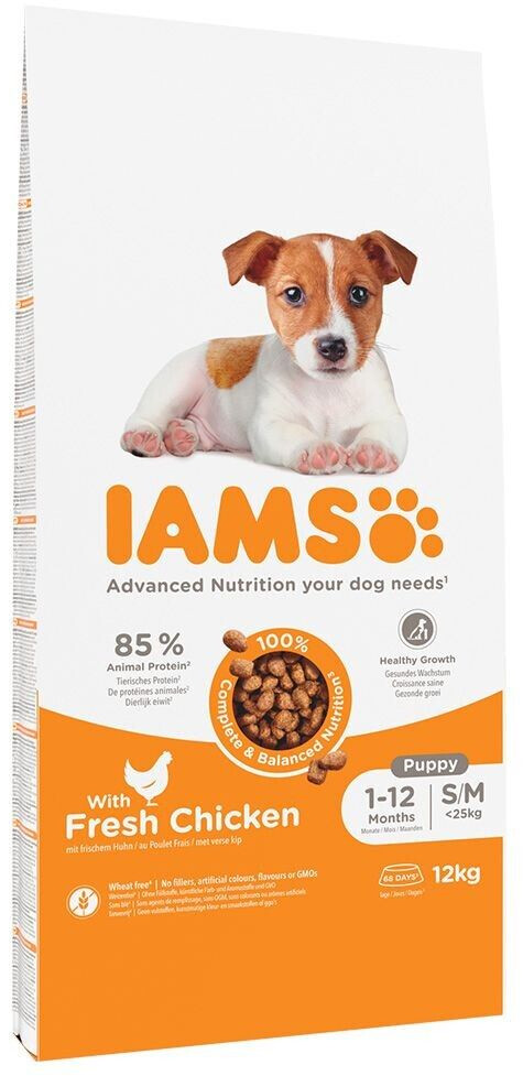 IAMS Advanced Nutrition Puppy Small & Medium croquettes poulet frais (12 kg)