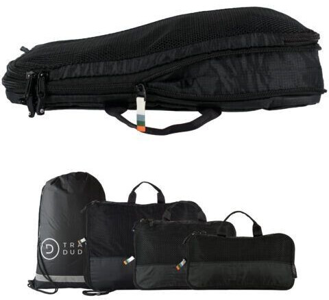 Travel Dude Packing Cube Set with Compression 4 Pieces all black