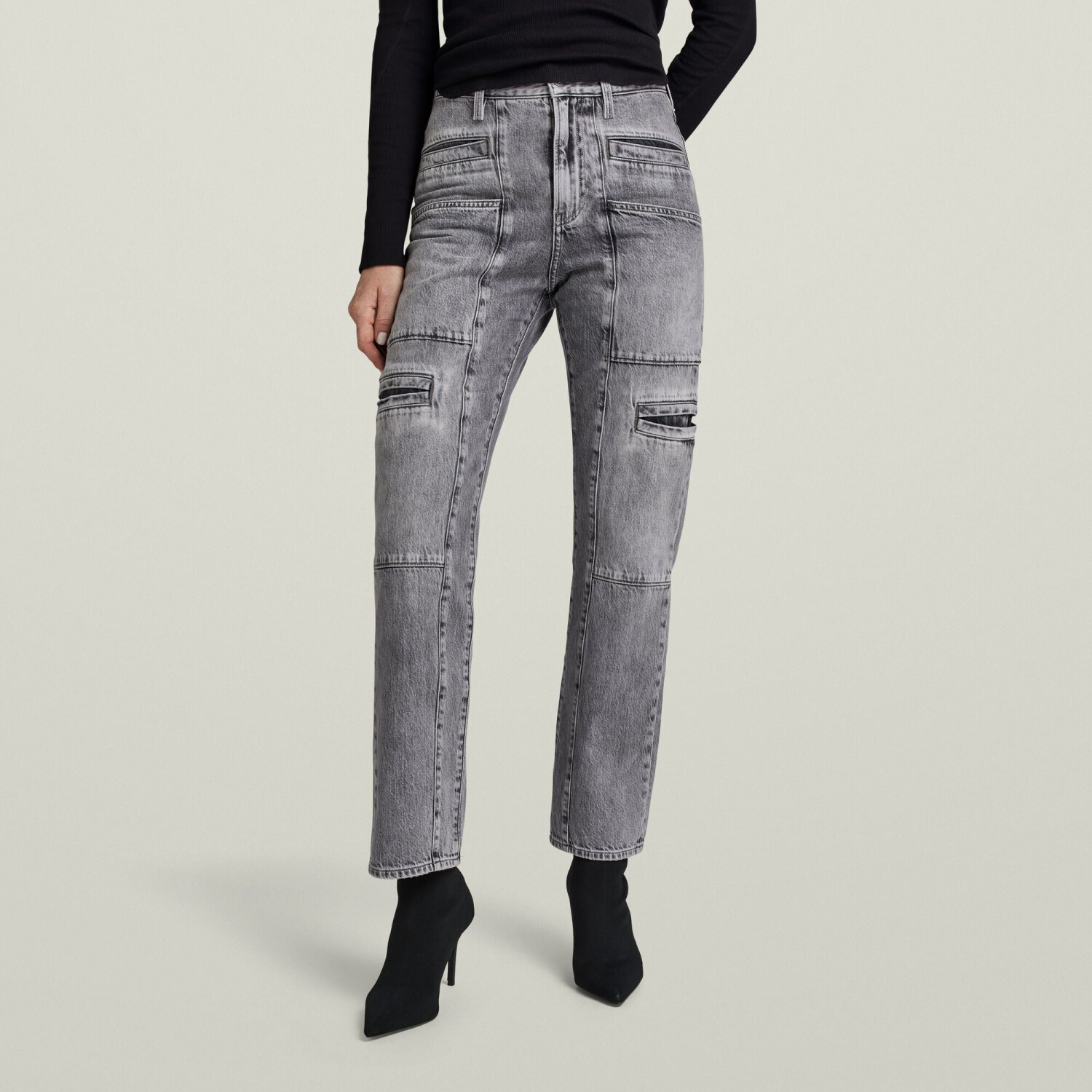 G-Star Viktoria Utility High Straight Jeans (D24566) faded grey neblina