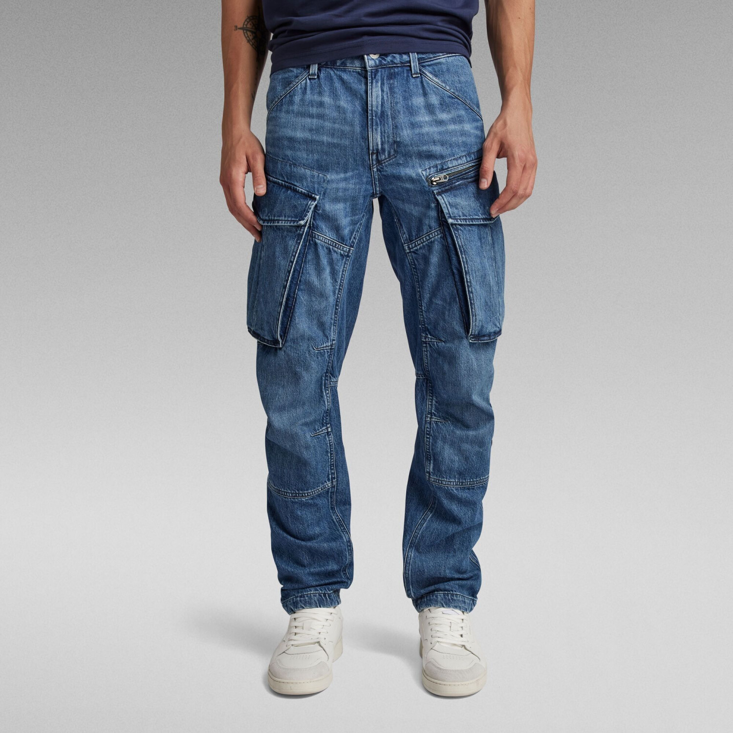 G-Star Rovic Zip 3D Regular Tapered Denim Jeans (D23077) faded cliffside blue