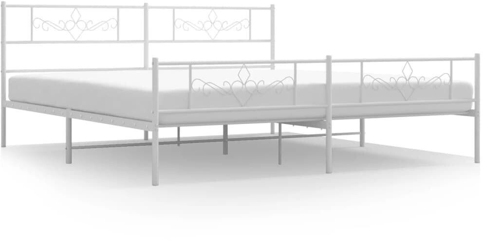 vidaXL Bed frame with head and footboard metal 180x200cm (355338)