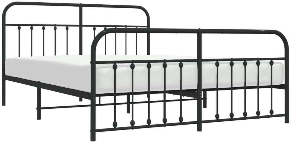 vidaXL Bed frame with head and footboard metal 183x213cm (352601)