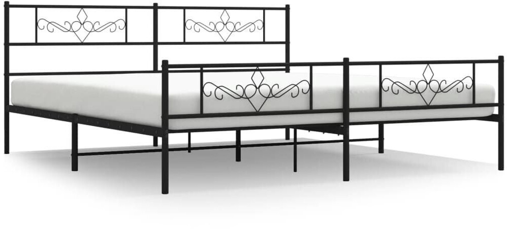 vidaXL Bed frame with head and footboard metal 183x213cm (355290)