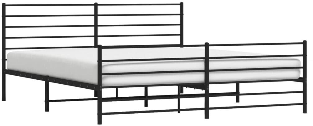 vidaXL Bed frame with head and footboard metal 200x200cm (352344)