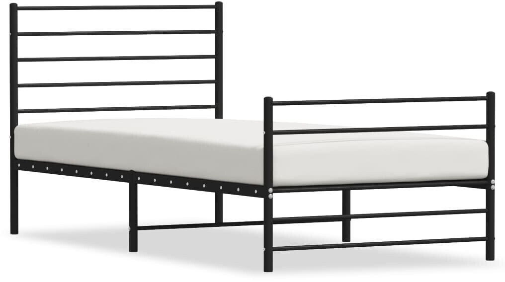 vidaXL Bed frame with head and footboard metal 75x190cm (352327)