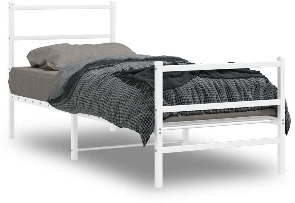 vidaXL Bed frame with head and footboard metal 75x190cm (355422)