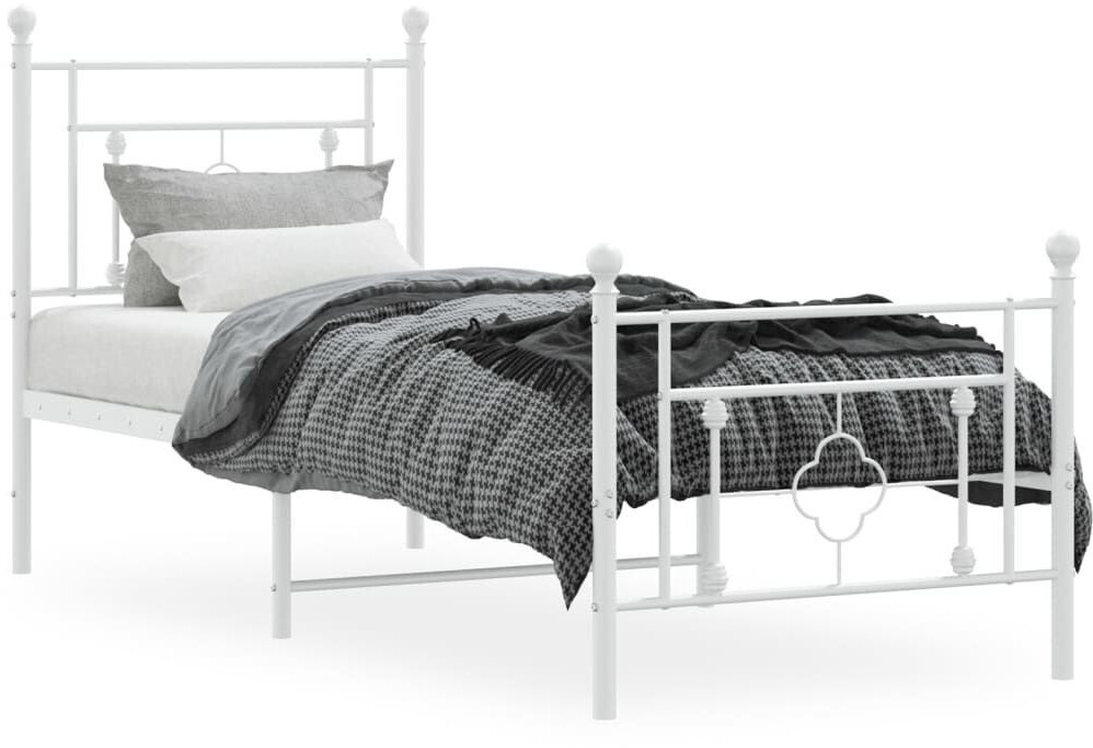 vidaXL Bed frame with head and footboard metal 80x200cm (374397)