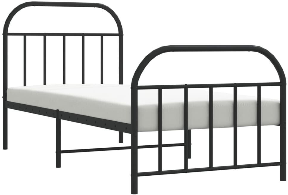 vidaXL Bed frame with head and footboard metal 90x190cm (353645)
