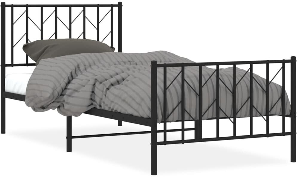 vidaXL Bed frame with head and footboard metal 90x190cm (374447)