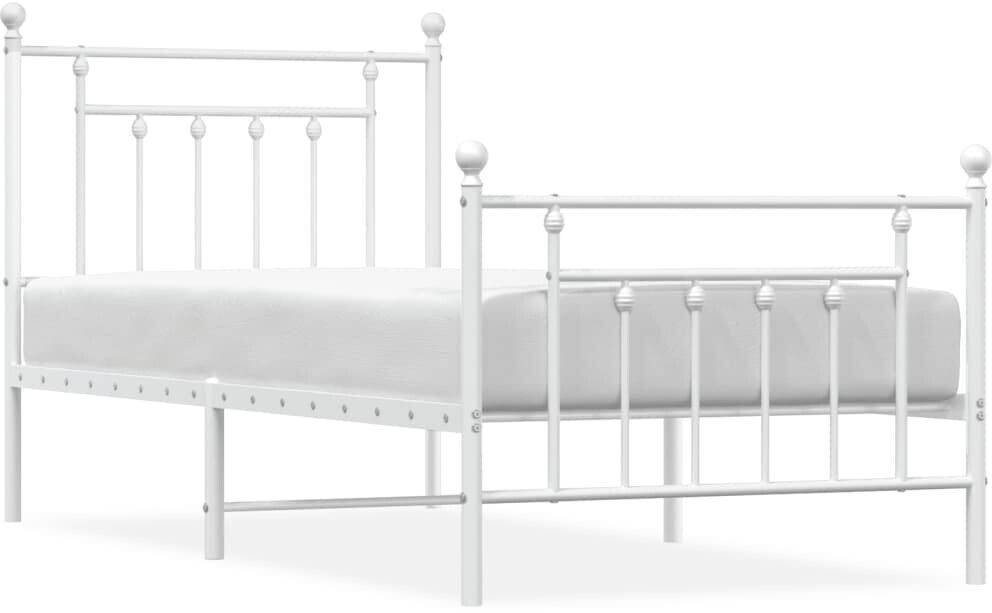 vidaXL Bed frame with head and footboard metal 90x200cm (353597)