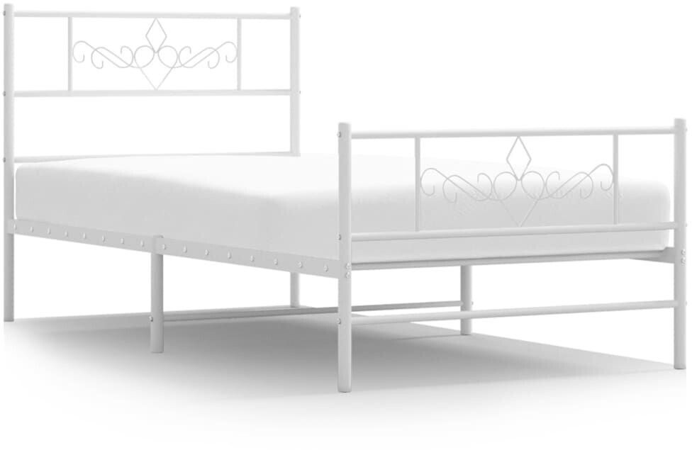 vidaXL Bed frame with head and footboard metal 90x200cm (355327)