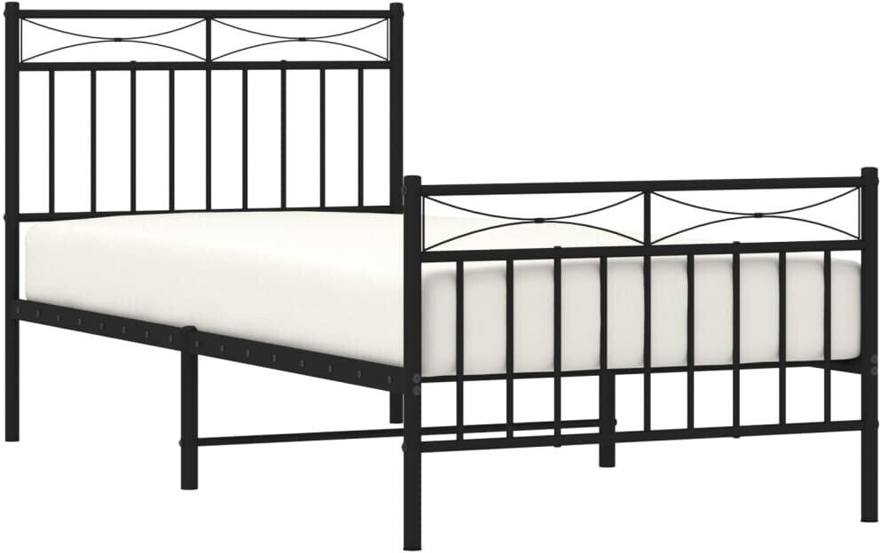 vidaXL Bed frame with head and footboard metal 90x200cm (373702)