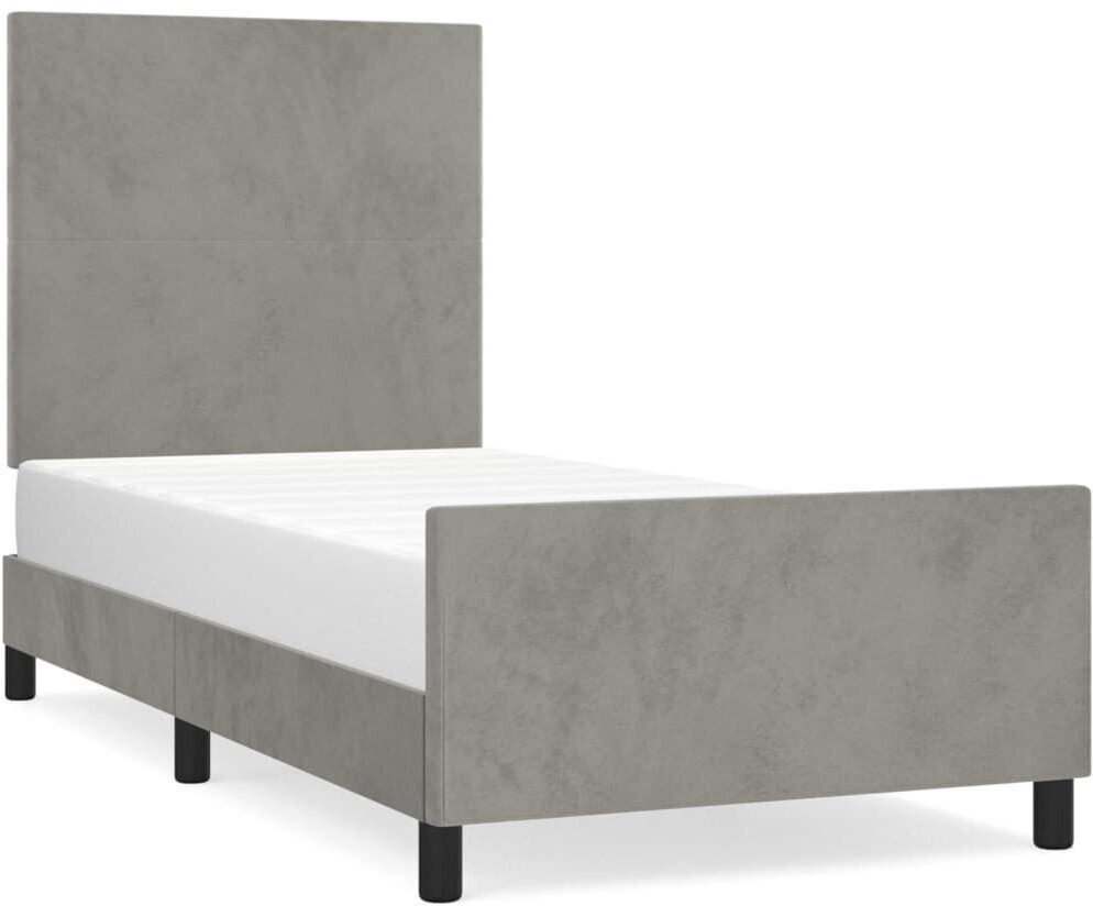 vidaXL Bed frame with headboard 100x200cm velvet (3125617)