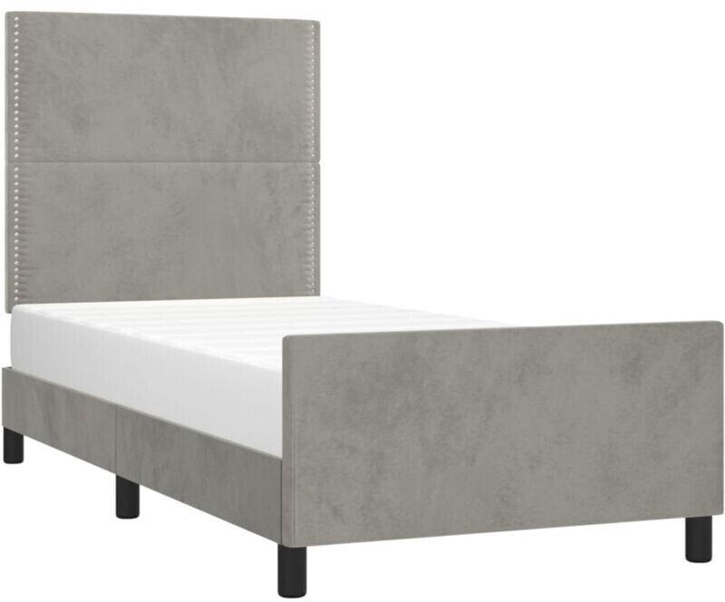 vidaXL Bed frame with headboard 100x200cm velvet (3125678)