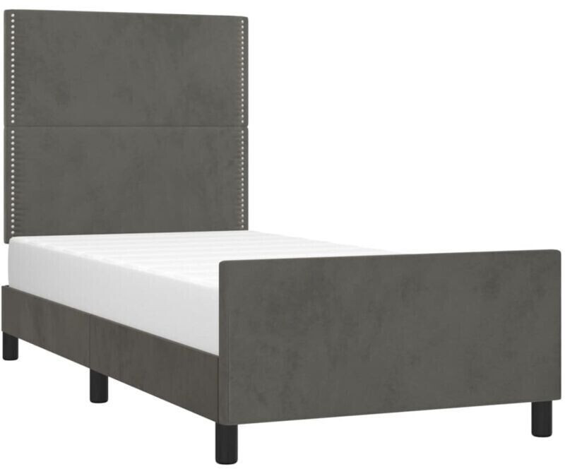 vidaXL Bed frame with headboard 100x200cm velvet (3125679)