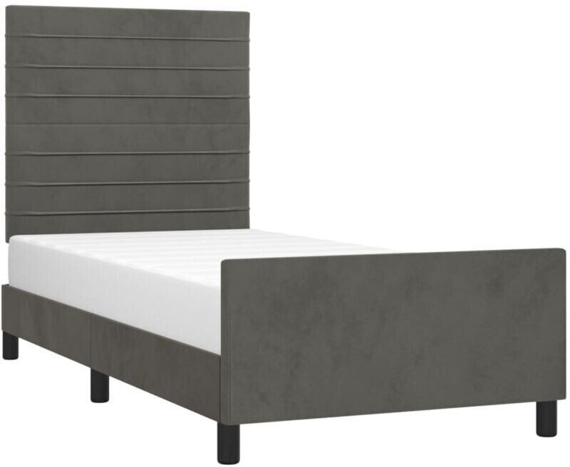 vidaXL Bed frame with headboard 100x200cm velvet (3125801)
