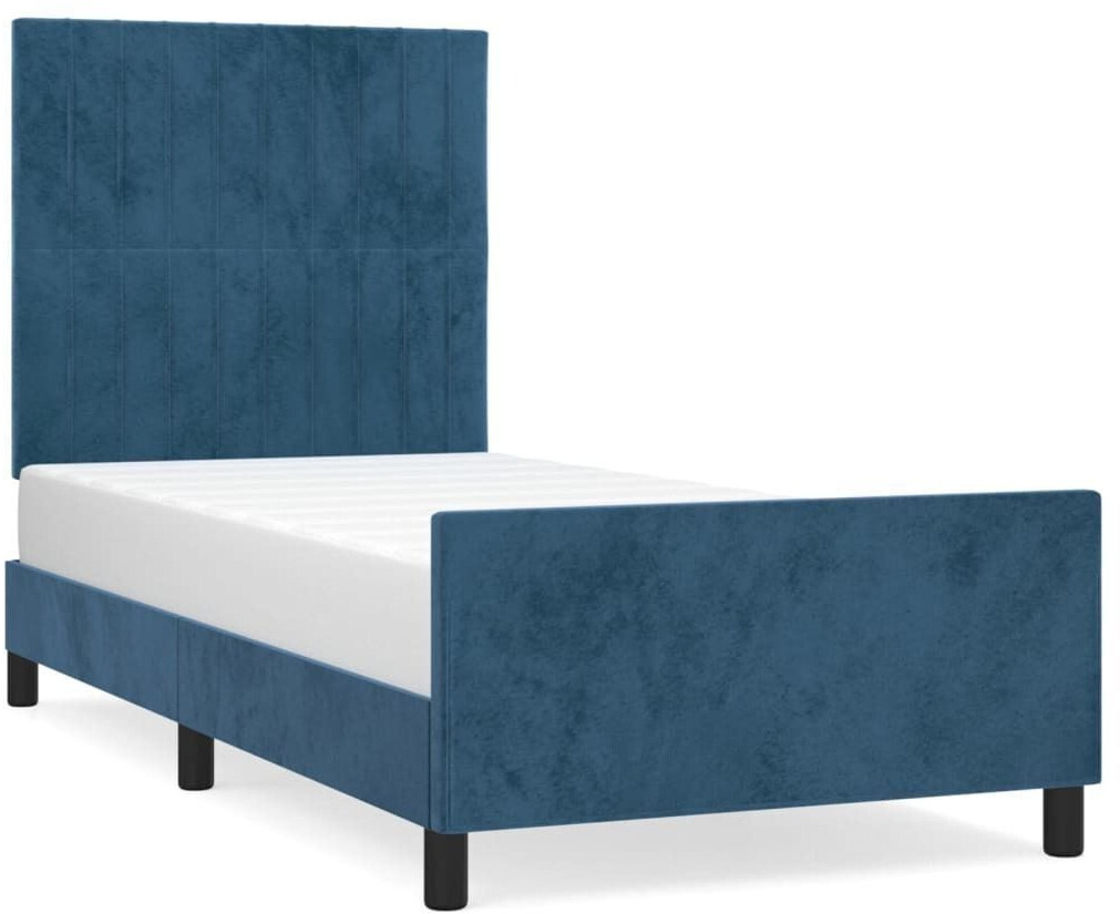 vidaXL Bed frame with headboard 100x200cm velvet (3125865)