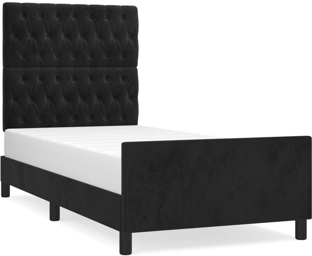 vidaXL Bed frame with headboard 100x200cm velvet (3125924)
