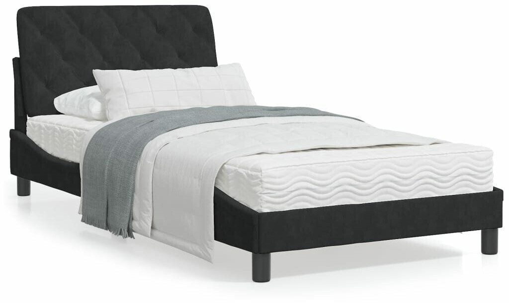 vidaXL Bed frame with headboard 100x200cm velvet (3207907)