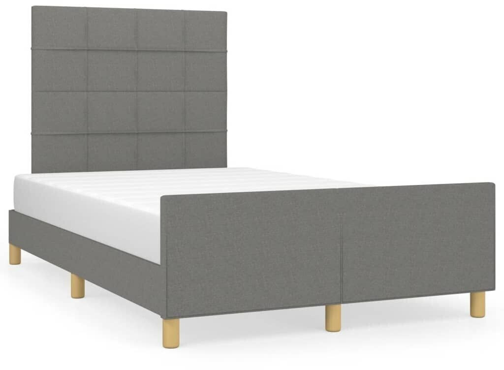 vidaXL Bed frame with headboard 120x190cm fabric (3270514)