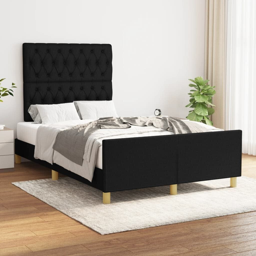 vidaXL Bed frame with headboard 120x190cm fabric (3270536)