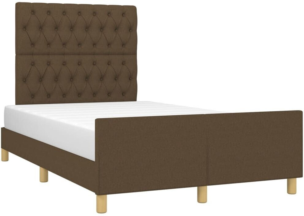 vidaXL Bed frame with headboard 120x190cm fabric (3270537)