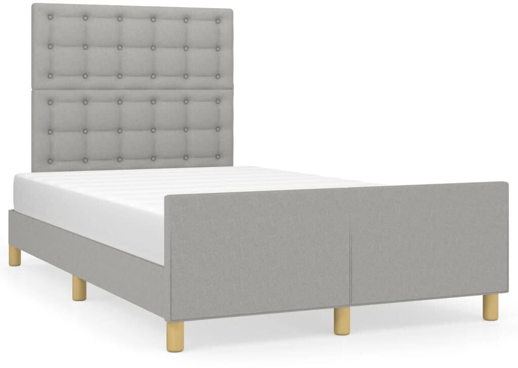 vidaXL Bed frame with headboard 120x190cm fabric (3270541)