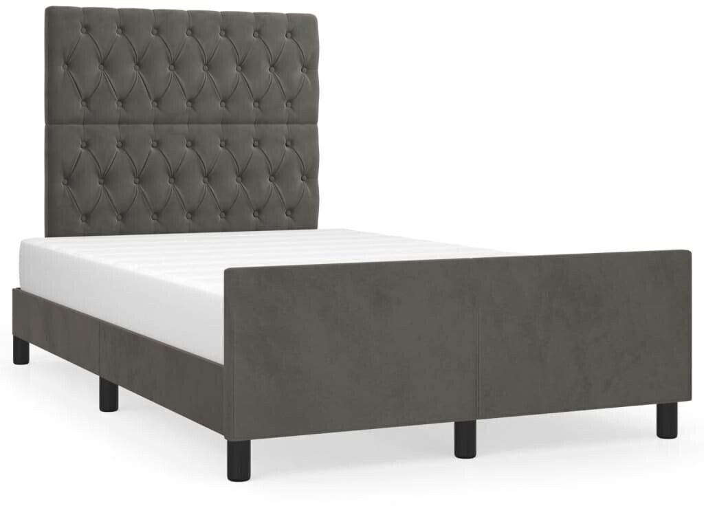 vidaXL Bed frame with headboard 120x190cm velvet (3270597)