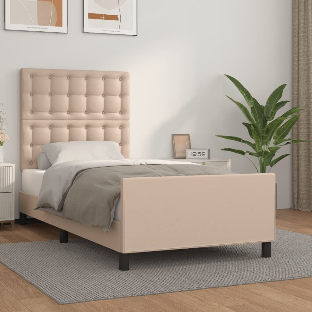 vidaXL Bed frame with headboard 120x200cm faux leather (3125444)