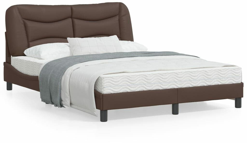 vidaXL Bed frame with headboard 120x200cm faux leather (3207990)