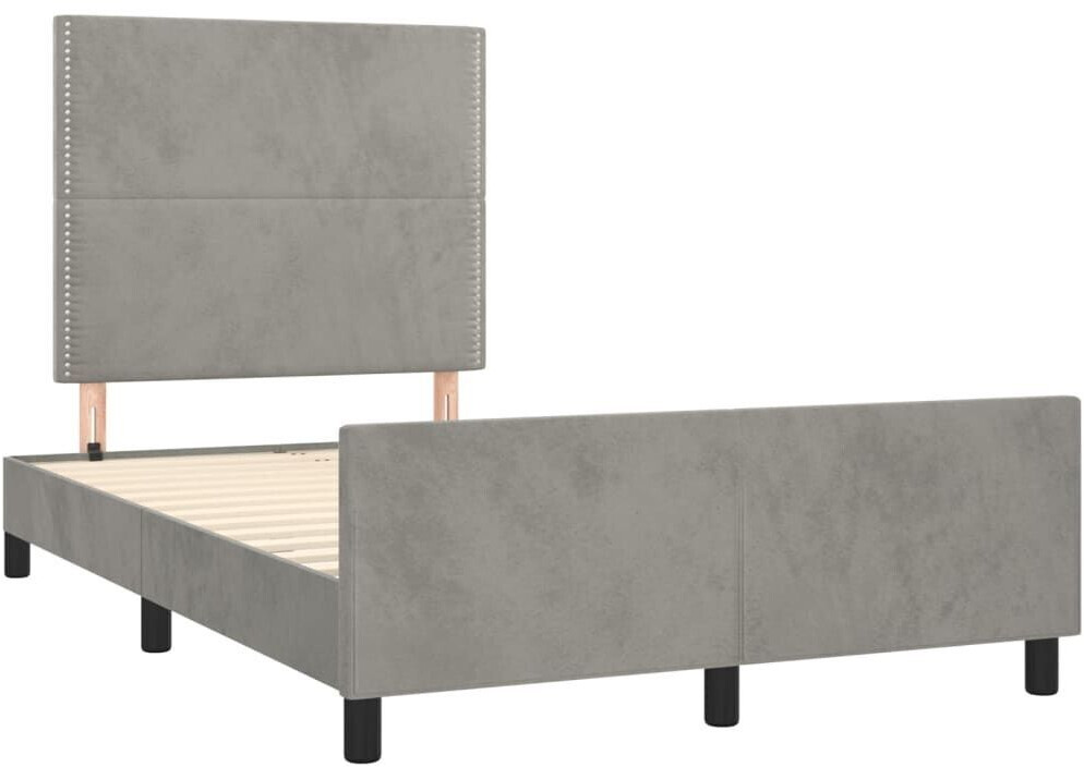 vidaXL Bed frame with headboard 120x200cm velvet (3125684)