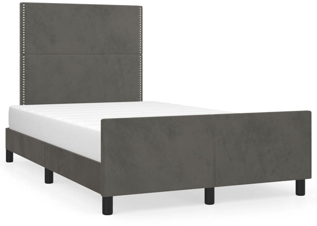 vidaXL Bed frame with headboard 120x200cm velvet (3125685)
