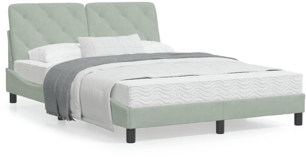 vidaXL Bed frame with headboard 120x200cm velvet (3207911)