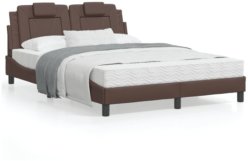 vidaXL Bed frame with headboard 140x190cm faux leather (3208091)