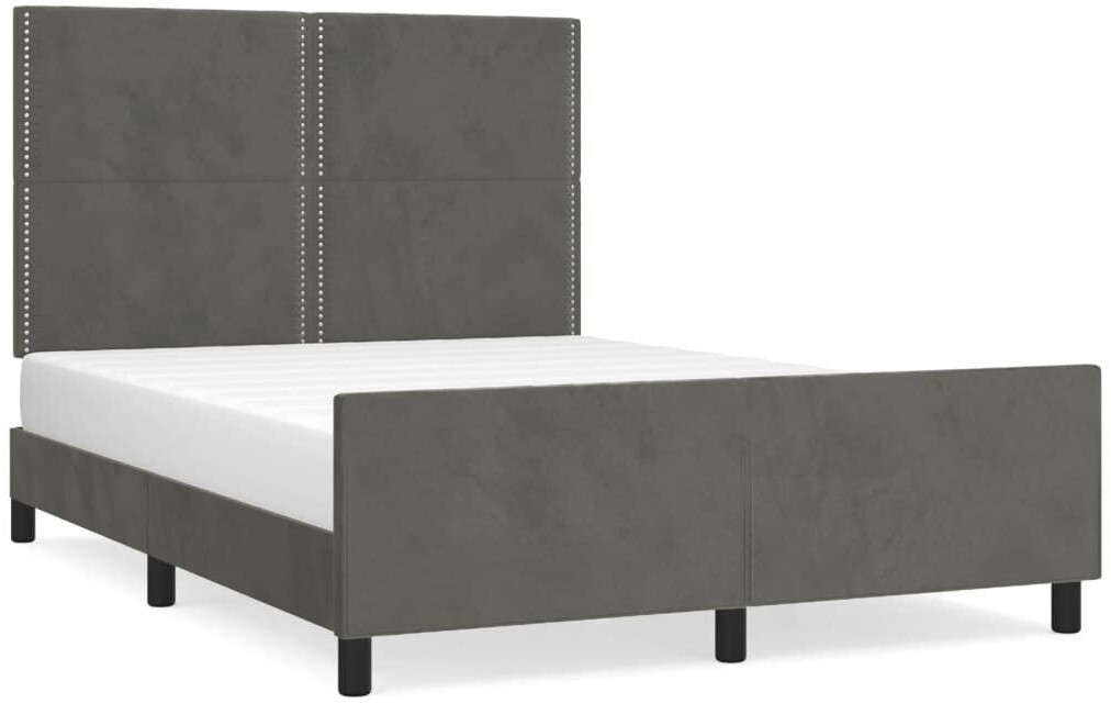 vidaXL Bed frame with headboard 140x190cm velvet (3125691)