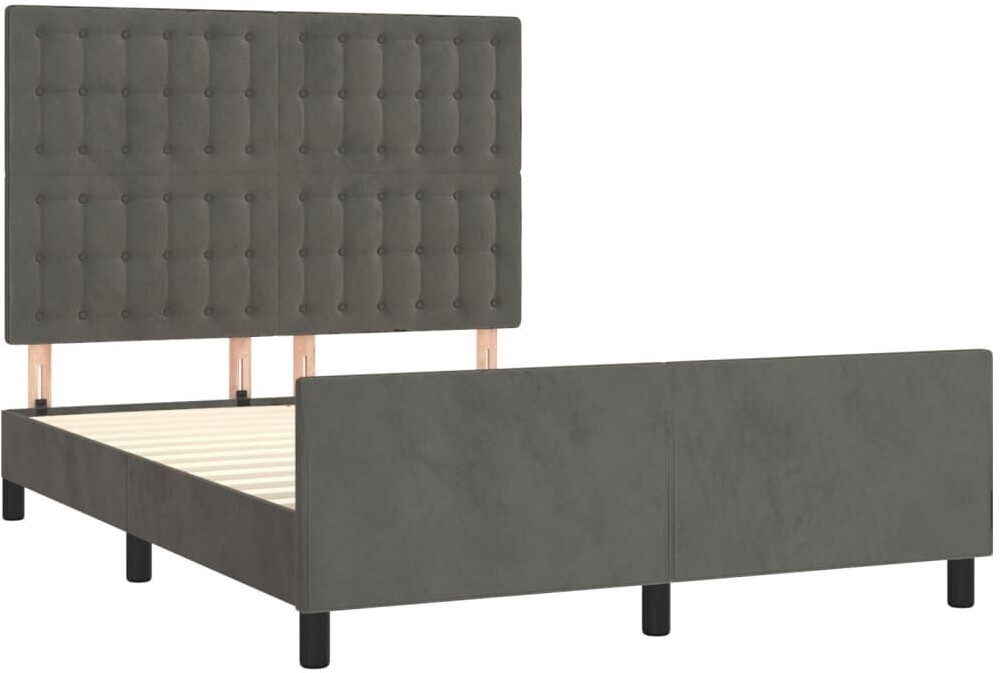 vidaXL Bed frame with headboard 140x190cm velvet (3125996)