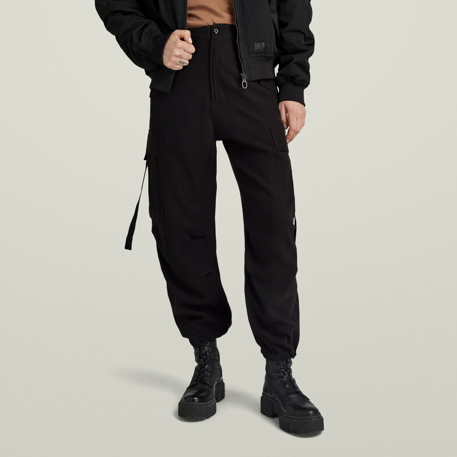 G-Star Cargo Cropped Drawcord Pants (D24389) dk black