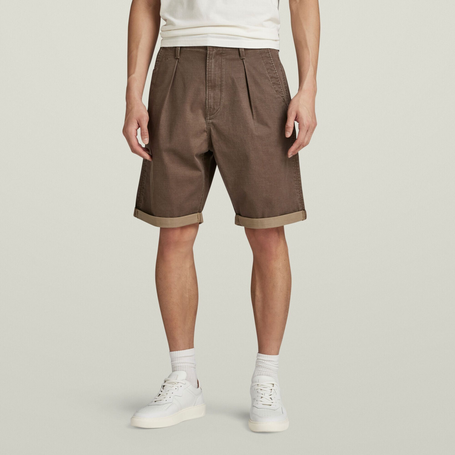 G-Star Pleated Chino Shorts (D24544) safari/shitake