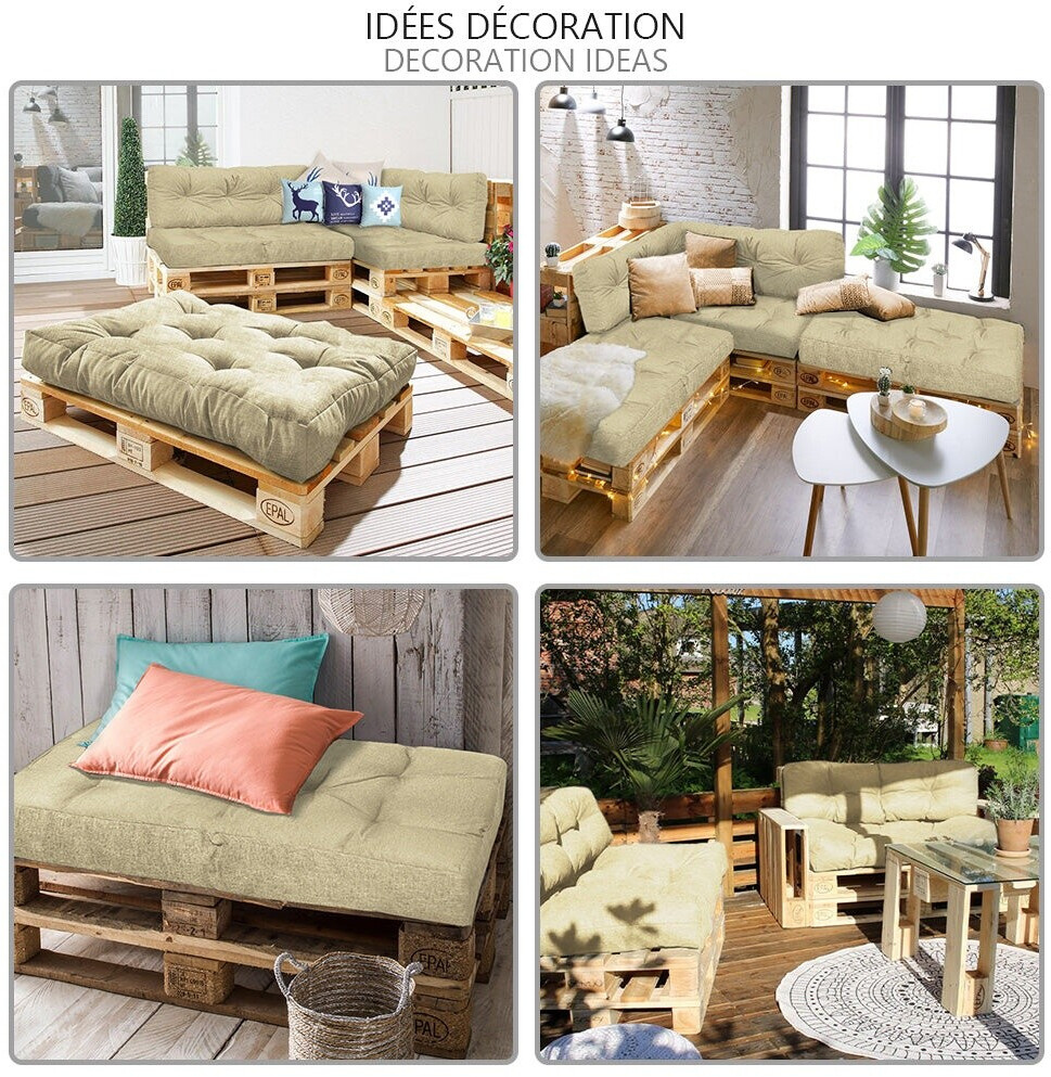 Vounot Palettenkissen Set 120x80 cm Beige ab 57,99 € (Oktober 2026)
