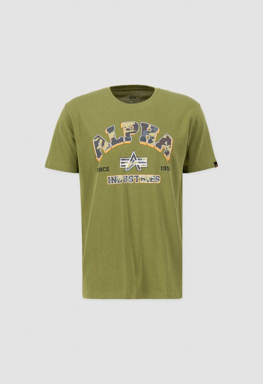 Alpha Industries College Camo T T-Shirt Men (146511) moss green