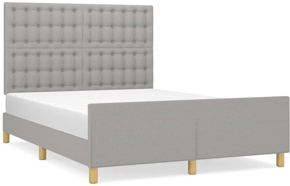 vidaXL Bed frame with headboard 140x200cm fabric (3125381)